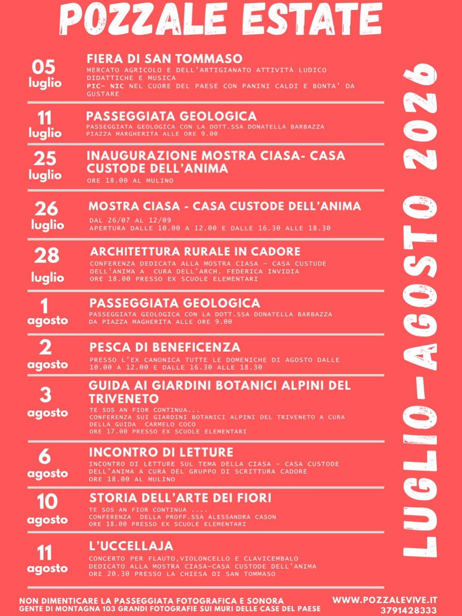 Anche quest’anno  l’estate di Pozzale Vive sarà PIENISSIMA 🧡🧡🧡
Prendete nota di tutti gli eventi , vi aspettiamo!
#pozzalevive #dolomitibellunesi #pozzaledicadore 
#cadore
